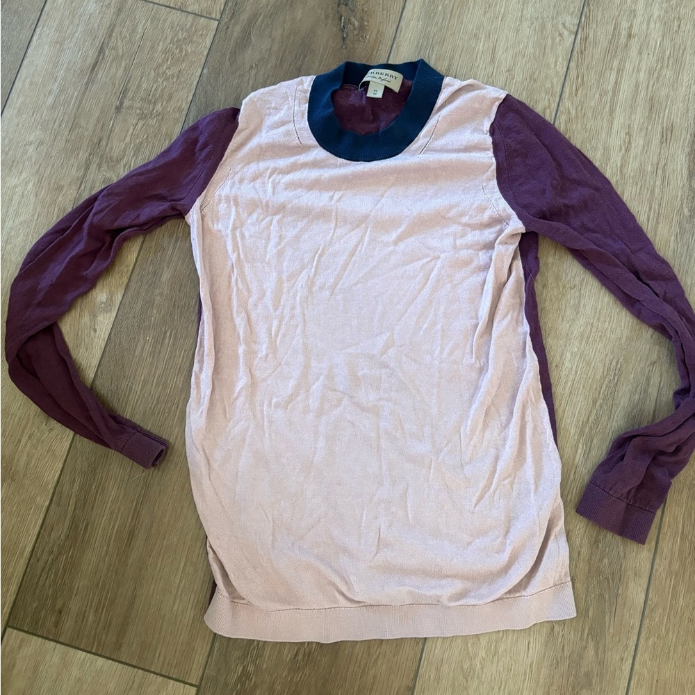 Burberry Pink and Purple Long Sleeve Top
